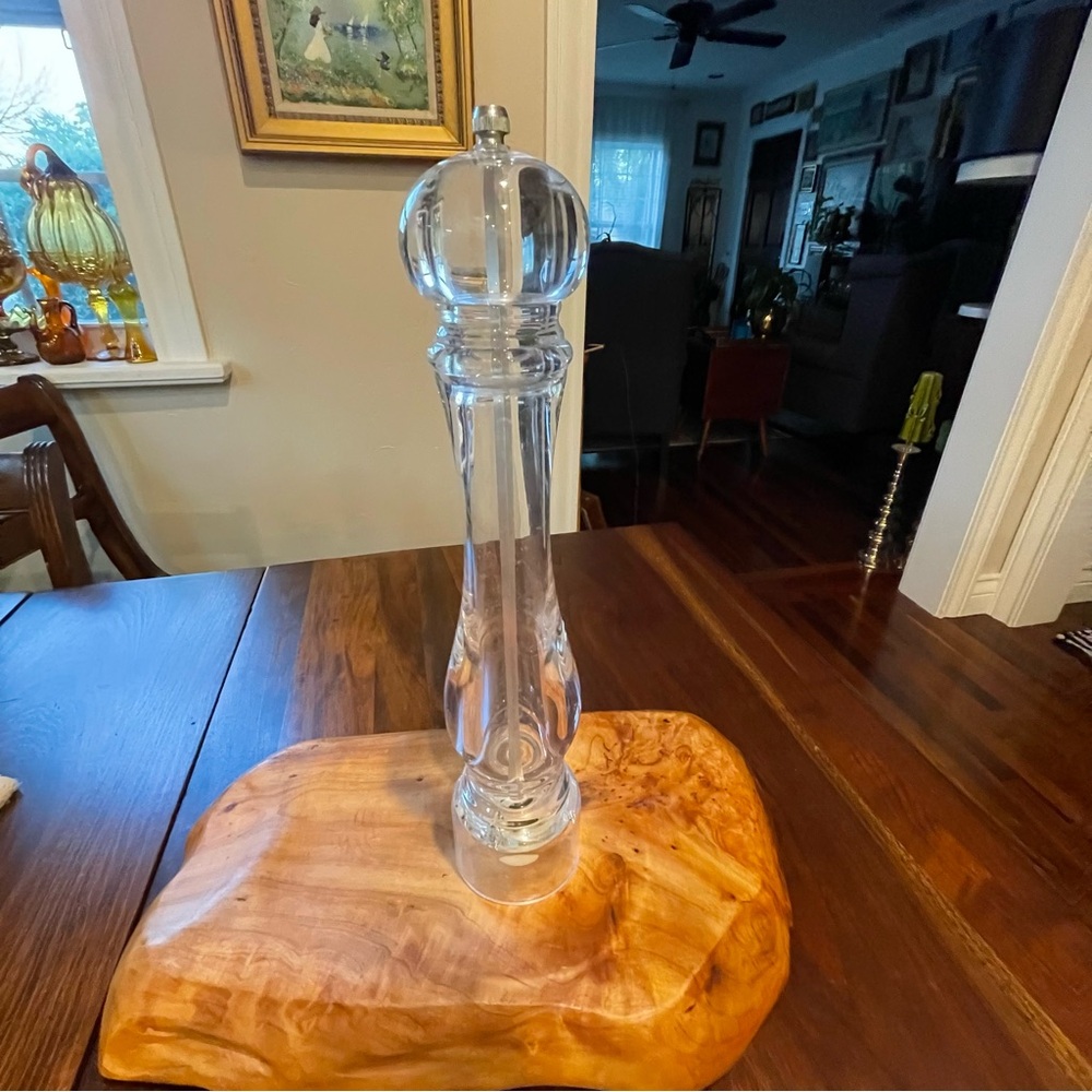 Vintage Pepper Mill Grinder Sleek Lucite Modernistic Design Mid Century 12” tall